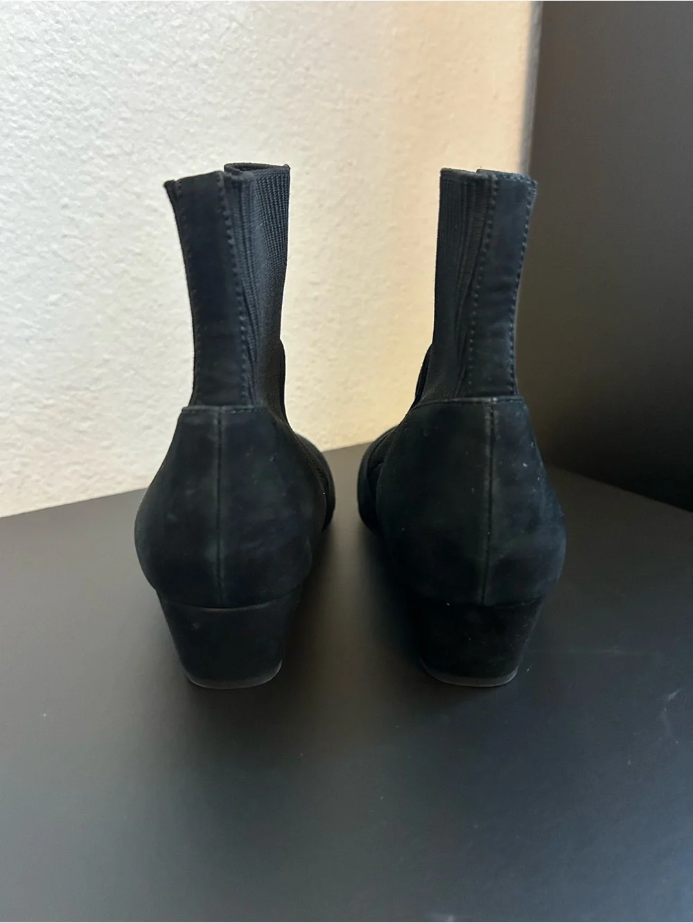 Eileen Fisher Muzy Suede & Knit Black Women's Ankle Boots Size 6